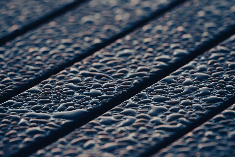 wet deck after heavy rain