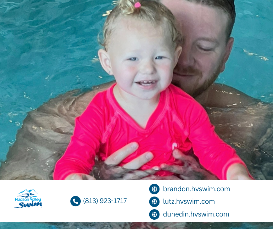 dad and daughter swimming at hudson valley swim
