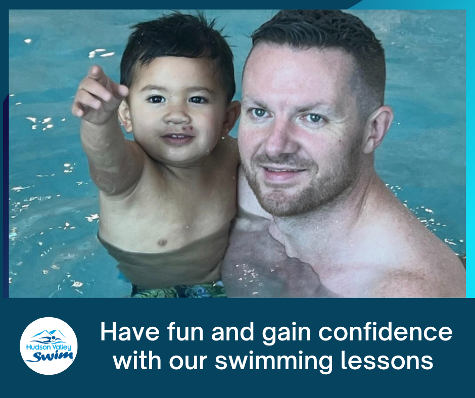dad and son in water