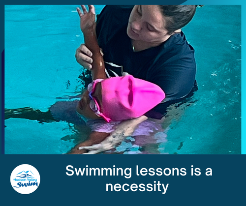 a young child learning how to swim