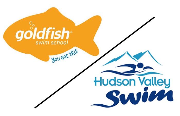 graphic showing goldfish swim school and hudson valley swim company logos