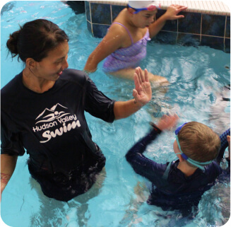 Teacher swimming